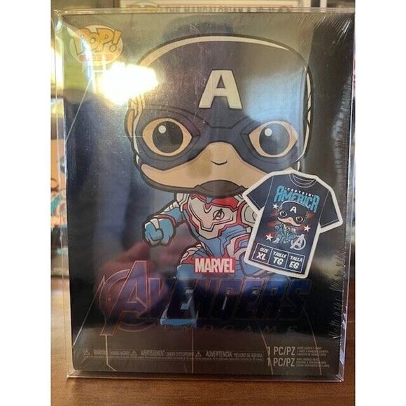 Funko POP! & Tees: Marvel - Captain America [Quantum Realm Suit] (GiTD) (FYE) - Picture 1 of 2